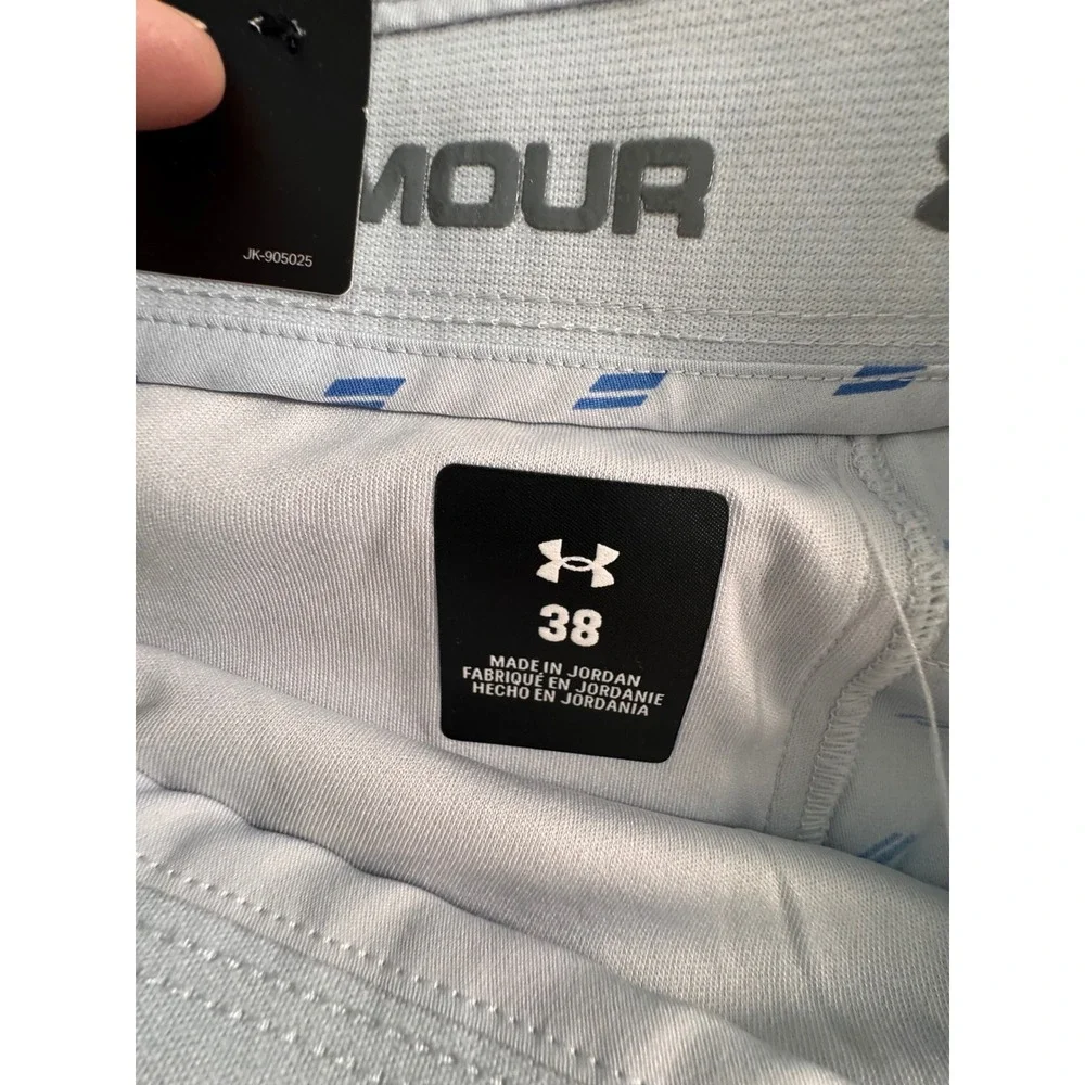 Under Armour Mens Grey Blue Geometric Print Golf Shorts 11 Inseam 38 1373982-014